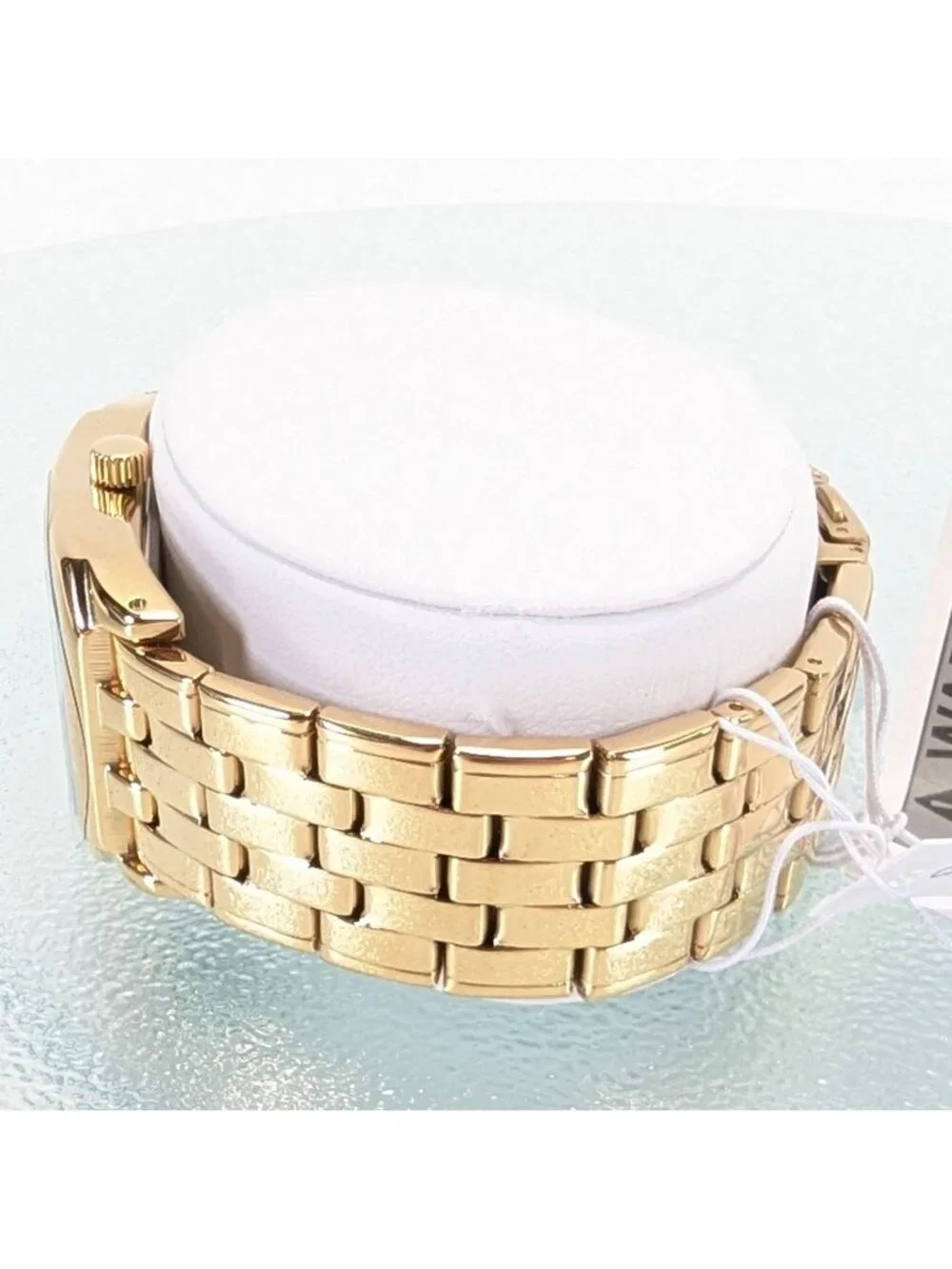 Armitron Men's 30mm Gold Watch Genuine Crystal Stainless S. Bracelet - NWB